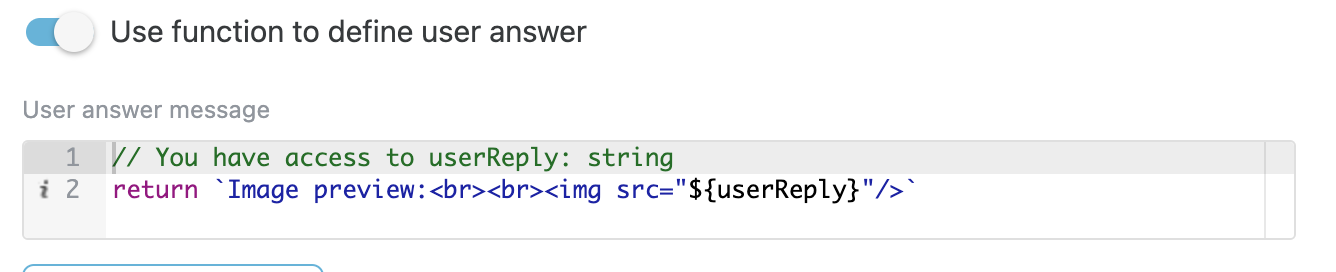 Custom answer step configuration